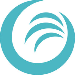 Abstract Teal Ocean Waves Logo Design