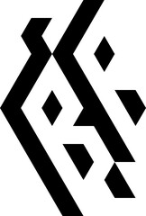 Stylized Abstract Letter BB Geometric Block Vector Illustration