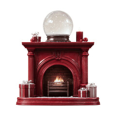 Cozy Christmas Fireplace with Snow Globe and Gifts