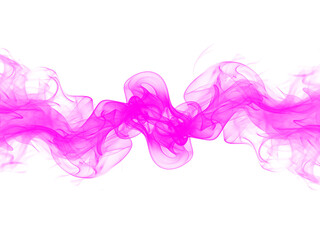 Abstract vibrant neon pink smoke (fog, misty) texture on transparent background. Design element.