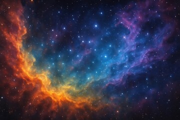 Vibrant cosmic nebula with stars.