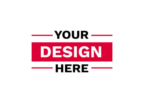Modern badge with your design here text in bold style. great for logo or brand mockup. - Powered by Adobe
