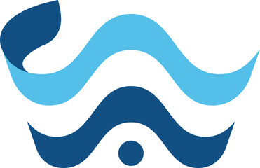 Modern Wavy Blue Logo Design Vector