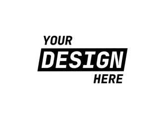 Bold mockup badge featuring your design here for customizable branding. ideal for logos or templates.