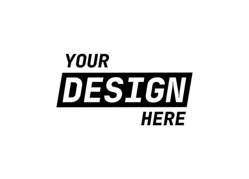 Bold mockup badge featuring your design here for customizable branding. ideal for logos or templates.