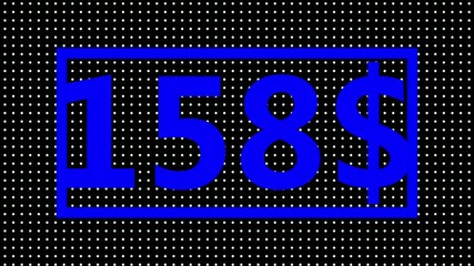 Dollar Number Cash 12 text moves inside a running circle with a loop neon light effect. 4K - Powered by Adobe