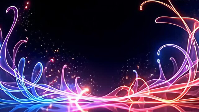 concentrated with brilliance, radiant conceptual borderline shot with cut glow tendril exalt an grand space, ampere ardent fit of tint wave crosswise it surface, produce ampere daze