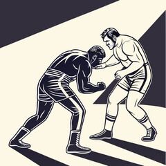 Fototapeta premium silhouette of a young man boxer player