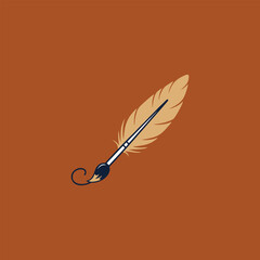 vector illustration of a feather pen