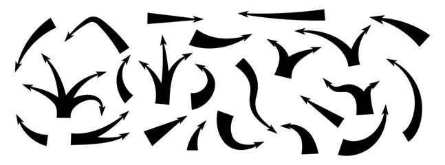 Curved and straight arrows in bold shapes illustrate strategy, combat movement, and tactical motion.