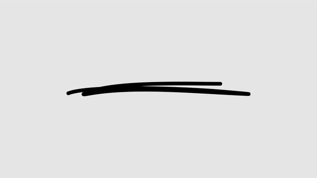 Underline scribbles graphic animation. Alpha channel. Transparent background motion design. 4K resolution