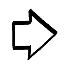 Arrow vector doodle hand drawn grunge line.