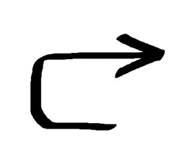 Arrow vector grunge hand drawn line.