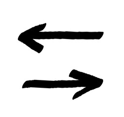 Arrow vector grunge hand drawn line.