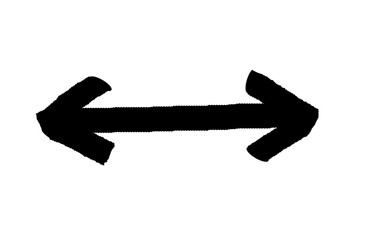 Arrow vector grunge hand drawn line.