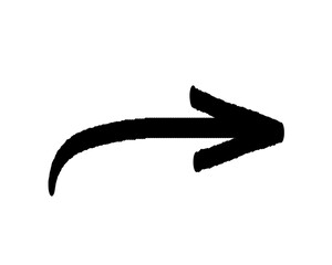 Arrow vector grunge hand drawn line.