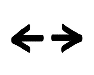 Arrow vector grunge hand drawn line.