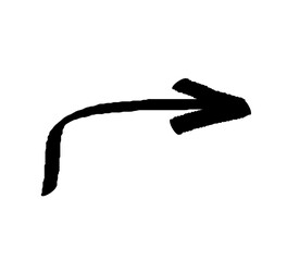 Arrow vector grunge hand drawn line.