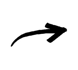 Arrow vector grunge hand drawn line.