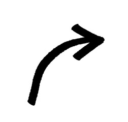Arrow vector grunge hand drawn line.