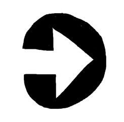 Arrow vector hand drawn doodle line.