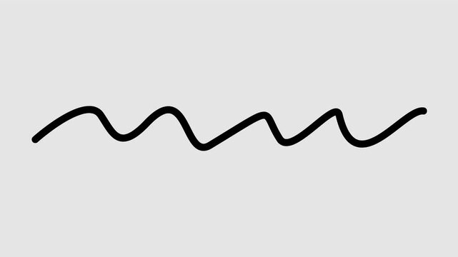 Underline wavy scribbles graphic animation. Alpha channel. Transparent background motion design. 4K resolution