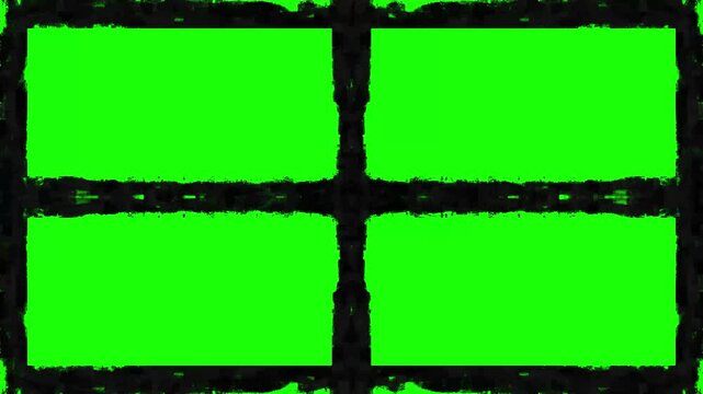 grunge rectangles on green screen video. animation