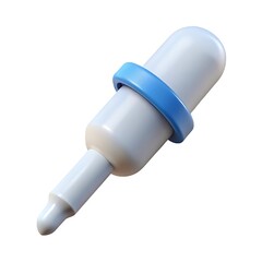 Fototapeta premium 3D rendering of a medical dropper with blue ring for healthcare and pharmaceutical concepts