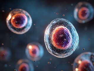 Naklejka premium stem cells, human stem cells, adult stem cells, embryonic stem cells, pluripotent stem cells, regenerative medicine, stem cell research, stem cell therapy, tissue engineering