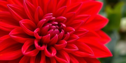 Intricate red dahlia petals, vibrant color, close-up macro view, floral design,  intense