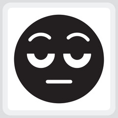 Funny dead-eyed robot emoticon with sticking out tongue.