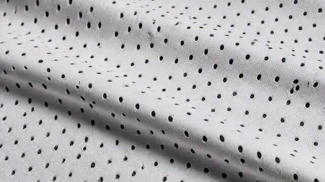 Detailed Close-Up of Silver White Perforated Material Even Pattern Creates Rich Visual Texture Soft Shadows and Metallic Background