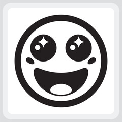 Funny dead-eyed robot emoticon with sticking out tongue.