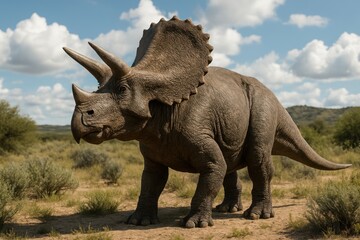 Fototapeta premium Majestic triceratops in nature