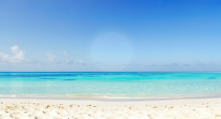 Fototapeta premium tropical beach with blue sky and white sand