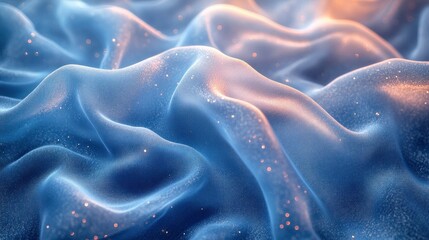 Obraz premium Abstract, ethereal fabric folds, light blue and orange