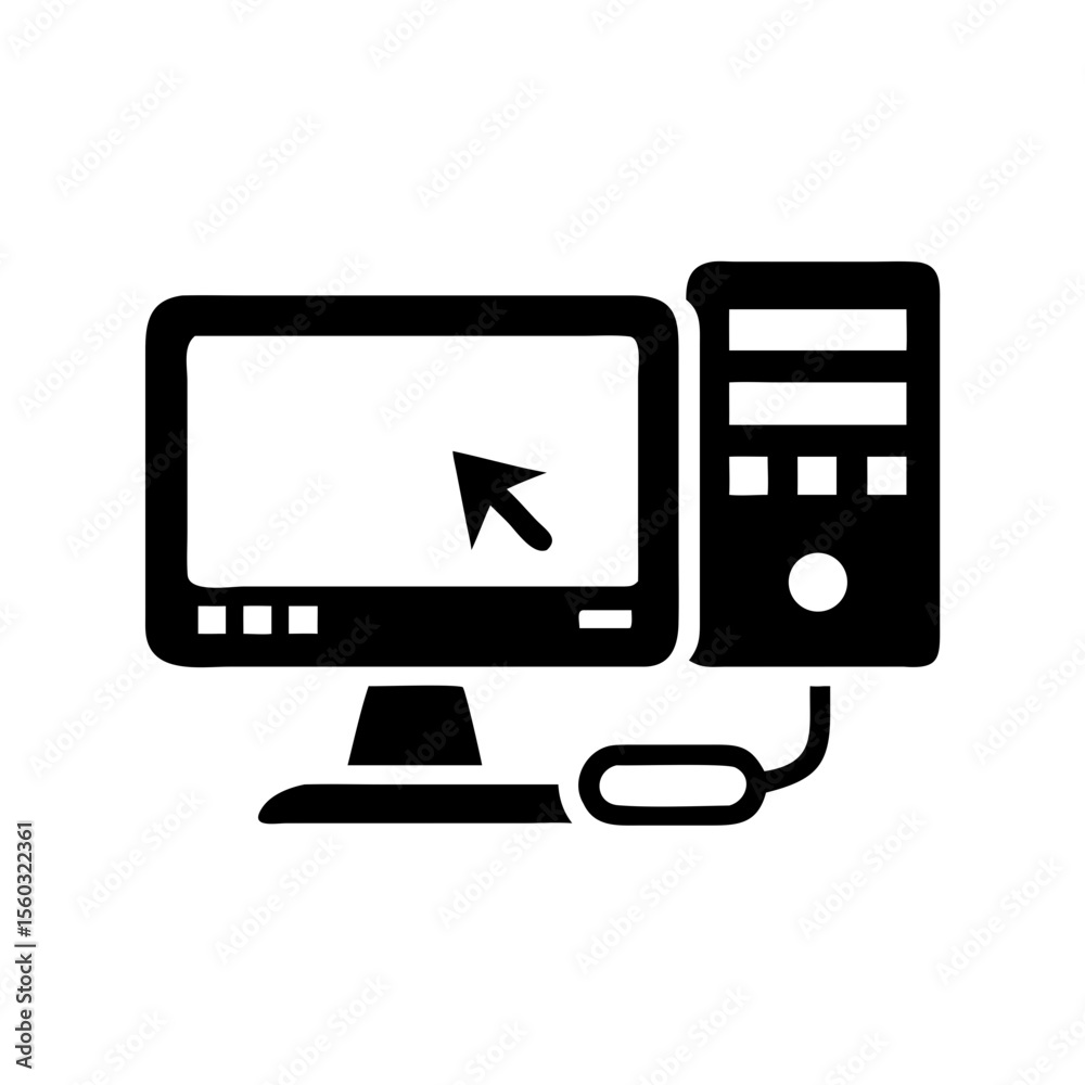 Fototapete Computer desktop with mouse pointer on the screen icon