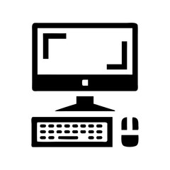 Illustration of a desktop computer with keyboard mouse