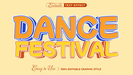 3d dance festival text style effect template editable text effect