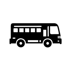 Simple black silhouette of a passenger bus illustration