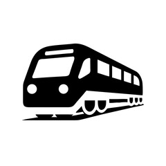 Illustration of a modern train in black and white color