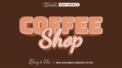 3d coffee shop text style effect template editable text effect