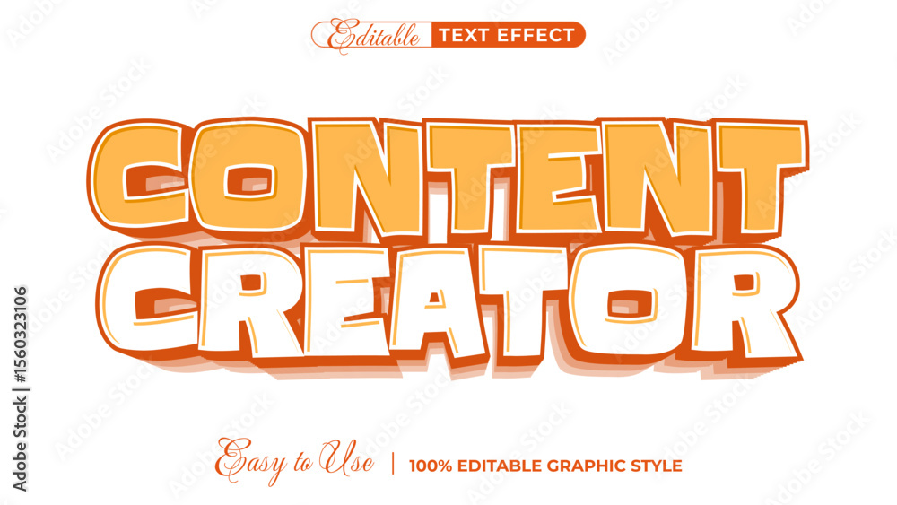 Poster 3d content creator text style effect template editable text effect