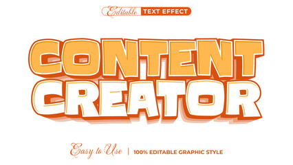 3d content creator text style effect template editable text effect