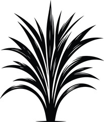 Grass silhouette vector illustration isolated on a solid white background 