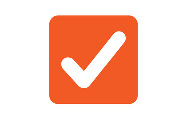 Orange Rounded Square with White Check Mark Inside on Transparent Background check mark box transparent background This perfect for designers add