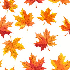 Seamless pattern of autumn leaves, fall seasonal background. Decorative concept for textile, prints, greeting card, wallpaper, and fabric.