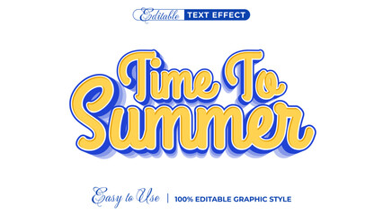 time to summer text style effect template editable text effect