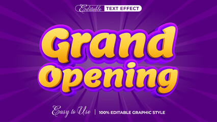 3d grand opening text style effect template editable text effect