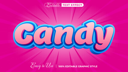 3d candy text style effect template editable text effect